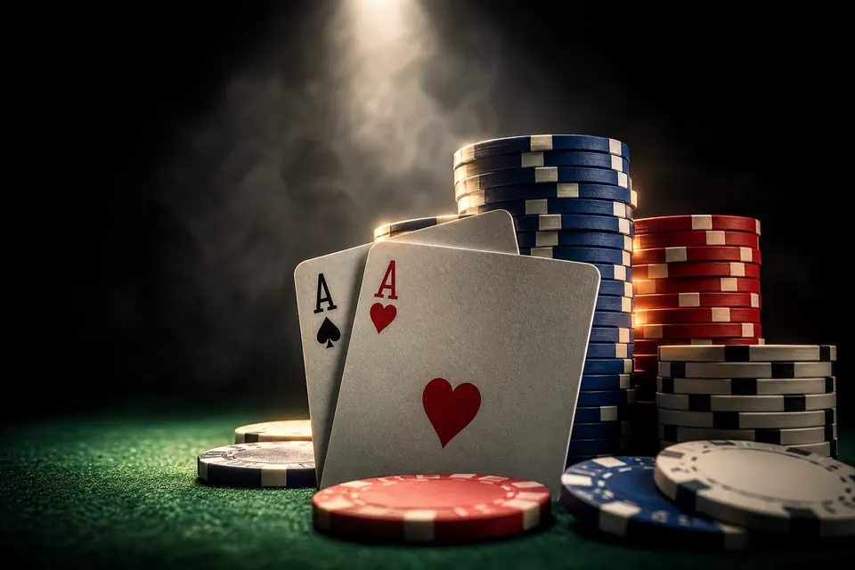 Ilustrasi permainan Texas Hold'em